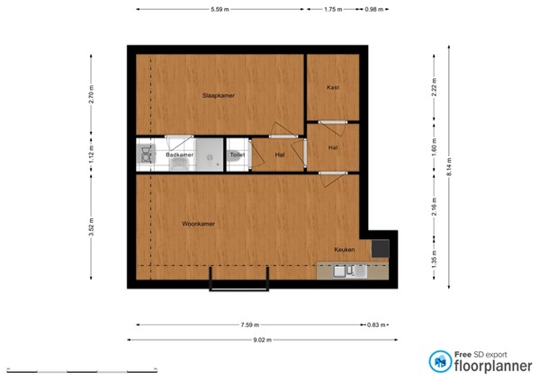 Floorplan - Middenstraat 39f, 4156 AG Rumpt